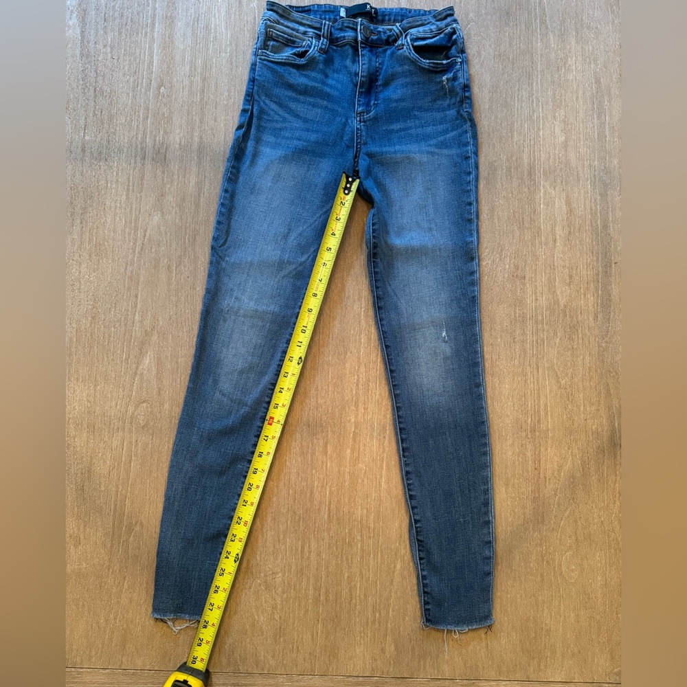 Kut from the Kloth High Rise Skinny Jeans Raw Hem 4
